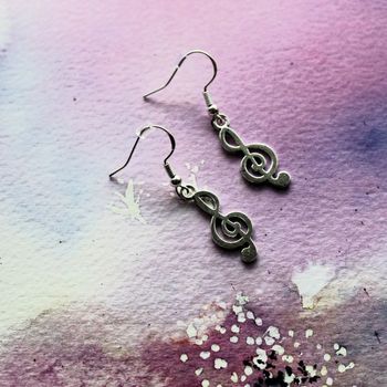 boucles or neuves cr argt 925 clé de sol