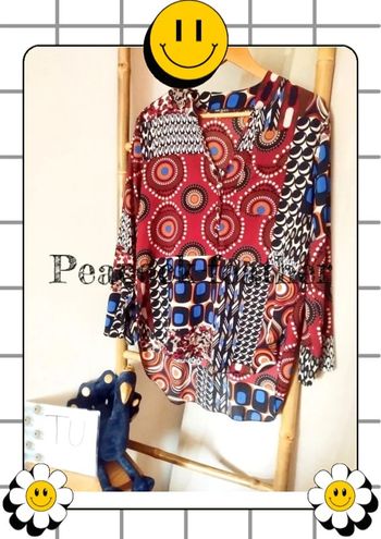Blouse bordeaux imprimé TU
