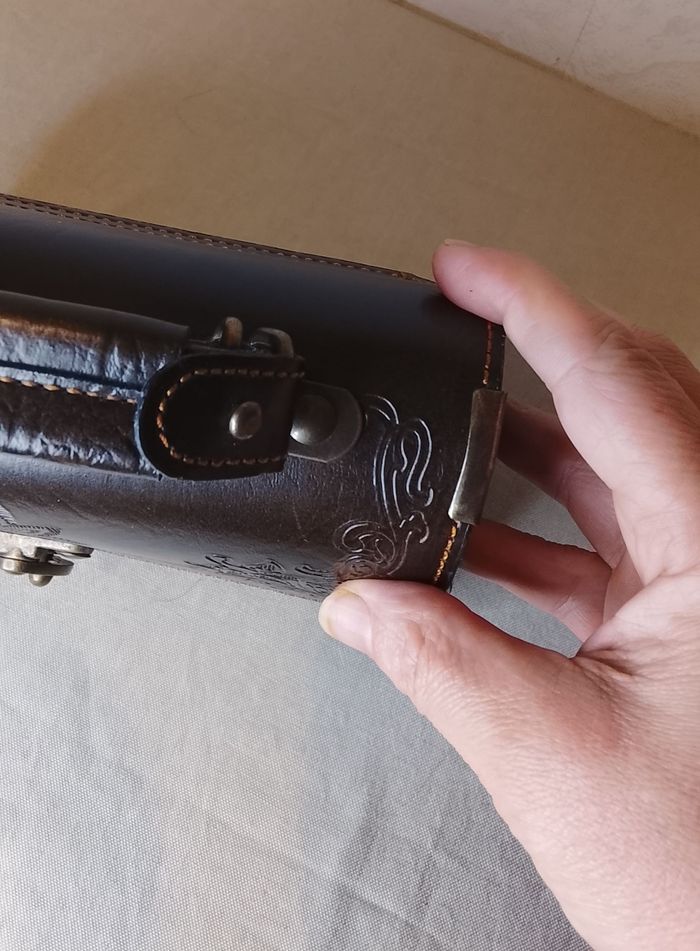 Cartable en cuir véritable marron - Vintage avec bandoulière - Neuf - photo numéro 2