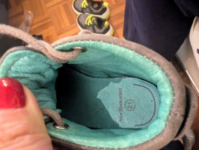 Bottines cuir gris mixte pointure 21 - photo numéro 3