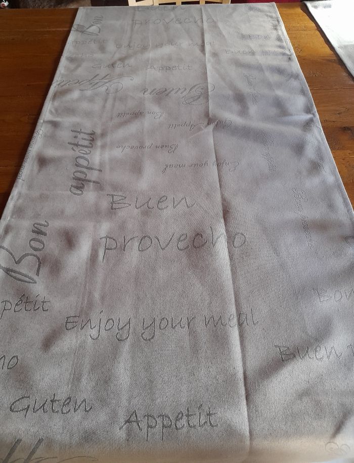Lot de 2 chemins de table gris jacquard - photo numéro 3