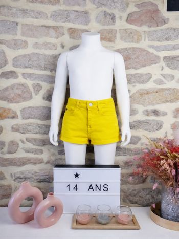 Short en jeans jaune vif Lemon Tonic fille taille 14 ans marque Calvin Klein 🦜