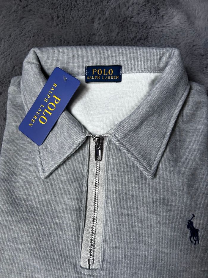 Pull à demi zip Ralph Lauren gris - photo numéro 4