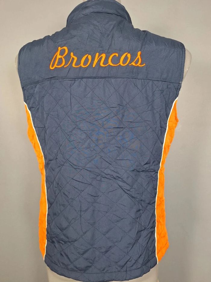 Veste sans manche nfl femme / taille M orange et bleu brodé (246) - photo numéro 5