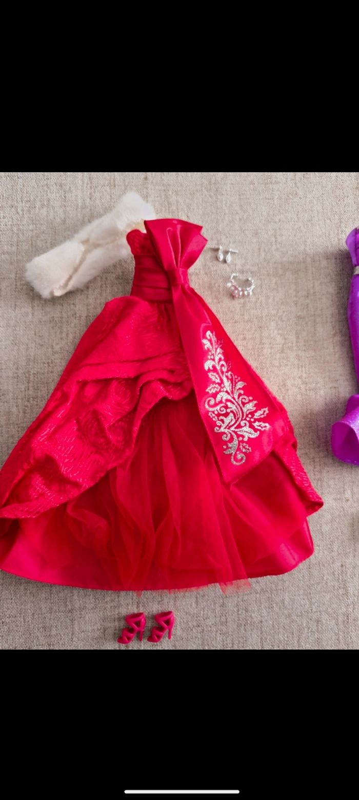 Lot robe de soirée poupée barbie - photo numéro 2