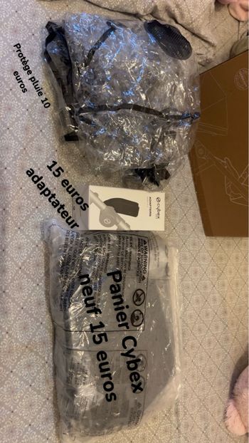 Vente adaptateur Cybex avec protège pluie et panier Cybex 