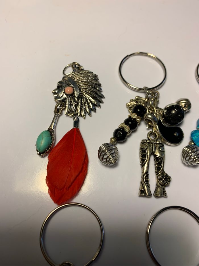 Portes clés + 1 pendentif style western indien cow-boy - photo numéro 6