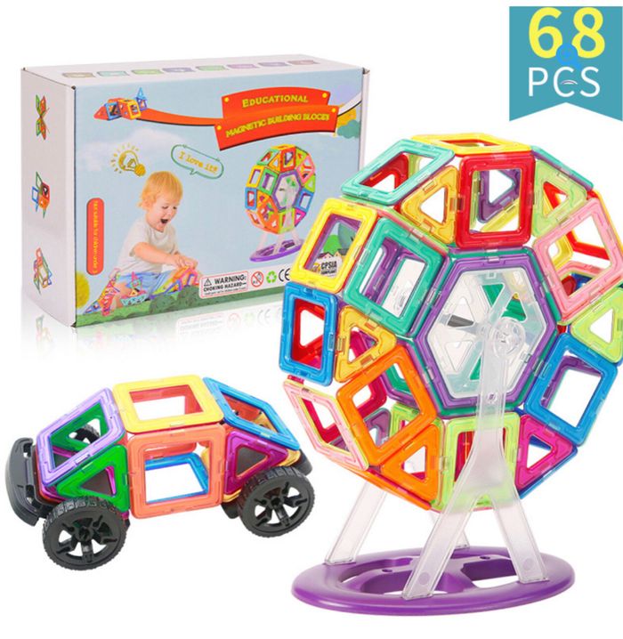 Blocs de construction magnétiques 68 pièces