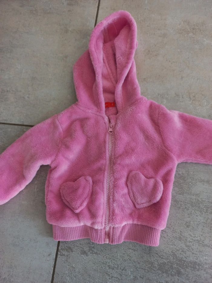 Veste polaire chaude rose 12 mois Tissaia