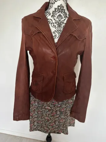 Veste en cuir femme 38