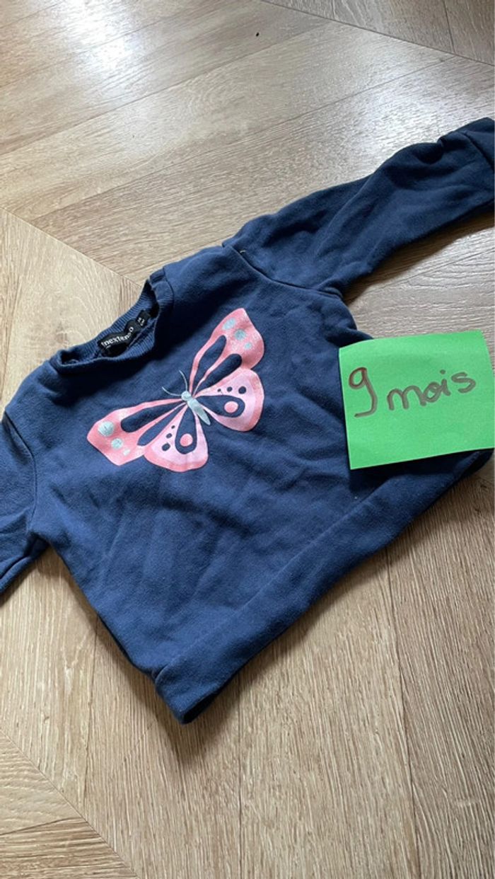 Lot t-shirt manches longues 9 mois petite fille - photo numéro 7