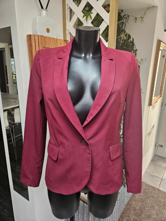 Stradivarius blazer bordeaux taille M - photo numéro 2