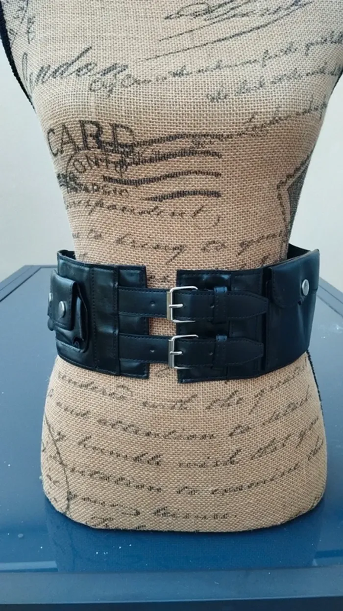 Ceinture noire avec poche 75/80 cm femme - photo numéro 2