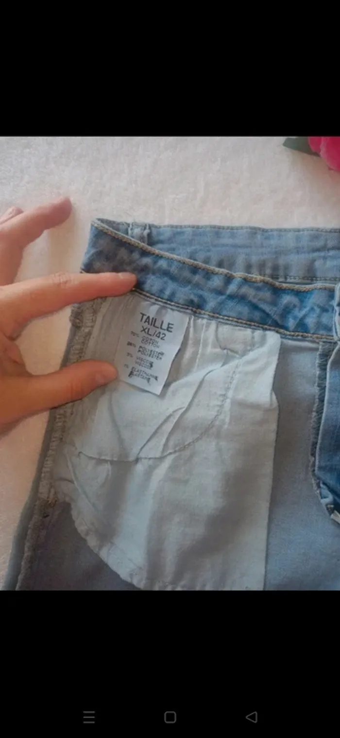 Short en jean effet déchiré taille XL - photo numéro 7