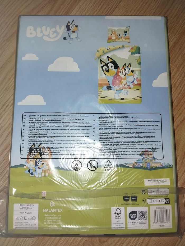 Parure de lit bluey taille 140/200 cm taille oreiller 63/63 cm - photo numéro 2