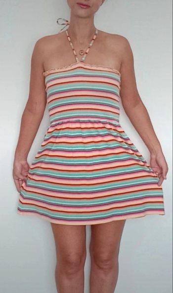 Robe d été rayée colorée smockée taille 38