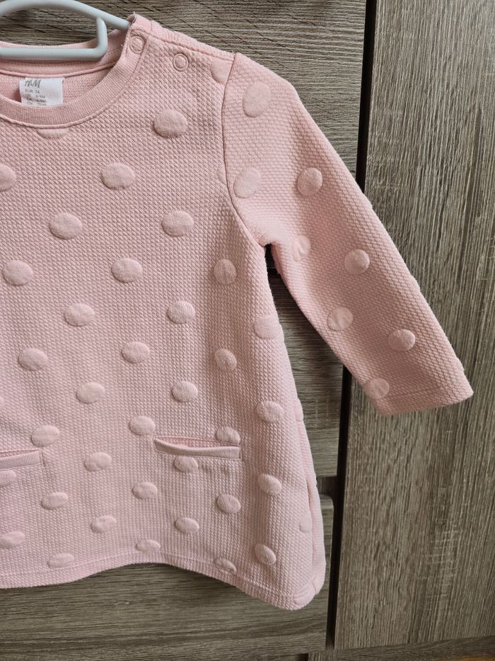 Vêtement Bébé Fille - Robe rose - H&M - 6/9 mois 74 cm - photo numéro 3