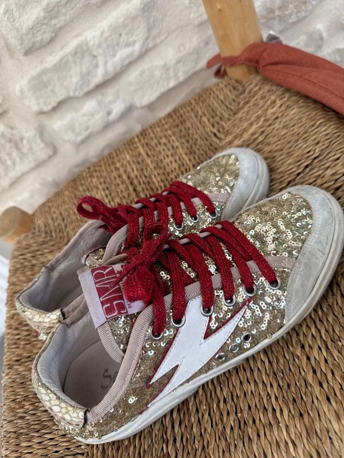 Basket dorée et rouge Semerdjian Pointure 38 - 25 € - photo numéro 4