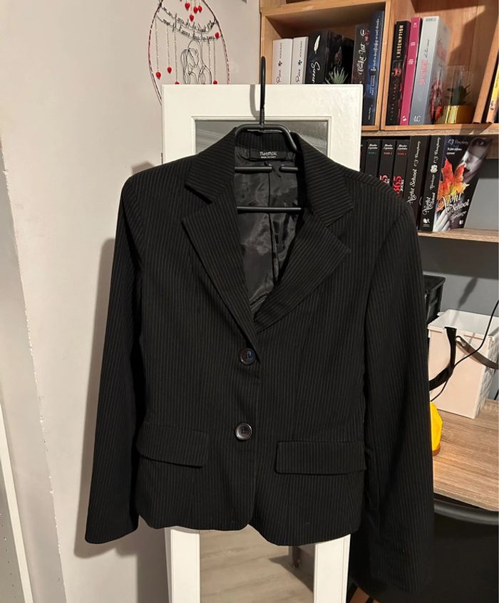 Blazer noir rayé taille M