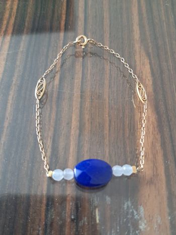 Bracelet filigrané plaqué or et pierres