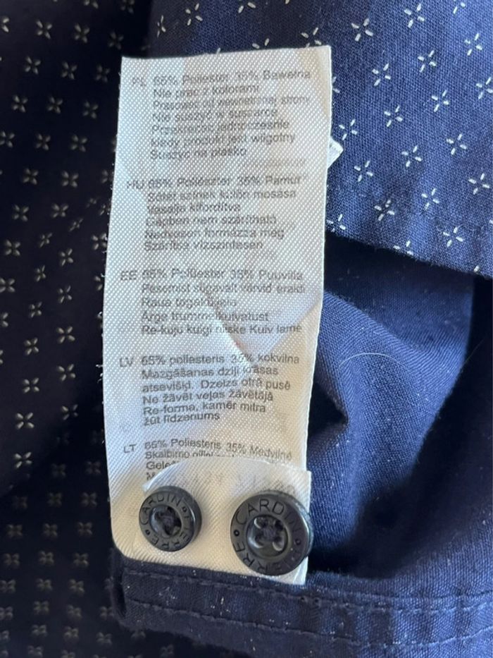 Chemise Pierre Cardin manches courtes bleu marine - Taille M - photo numéro 7