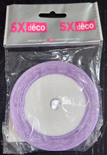 Ruban organza violet pailletée