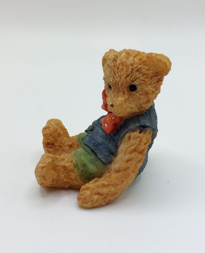 Petite figurine ours ourson habillé Vintage 4,7 cm - décoration – collection - photo numéro 4