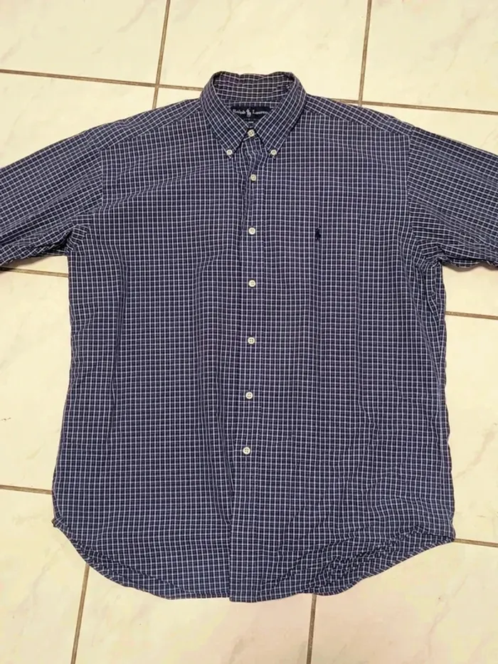 Chemise Ralph Lauren Blake à Carreaux Bleu Marine – Vintage Y2K - photo numéro 2