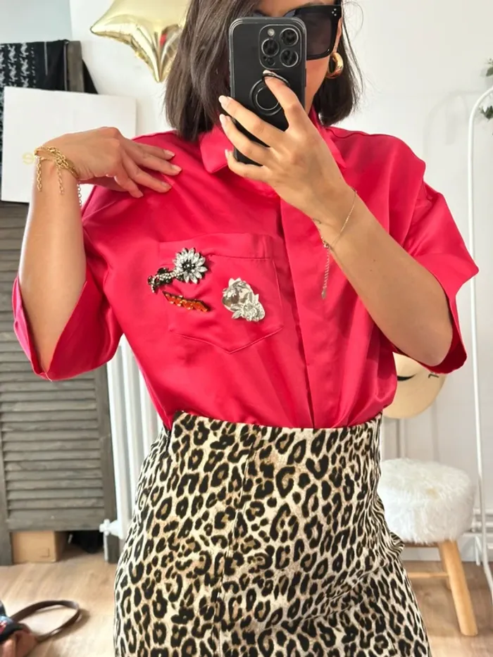Blouse Maje rose taille 38 - photo numéro 6