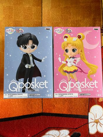 Qposket Q posket Sailor Moon Cosmos - Eternal Sailor Moon & Tuxedo Mask set - version A Banpresto