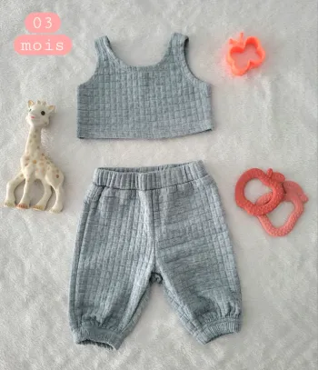 Ensemble Shein jogging gris 03mois