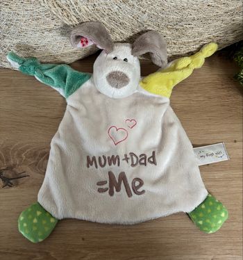 Doudou plat chien beige mum + dad = me my first Nico