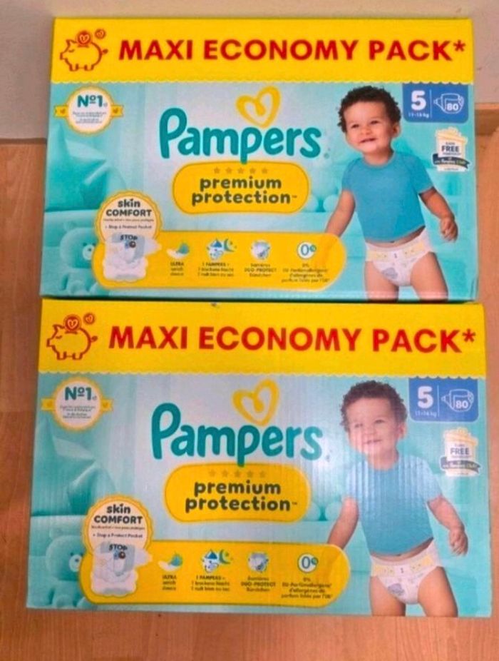 2 cartons Pampers premium taille 5