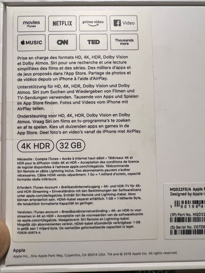 Apple TV 4 1ereGen +nouvelle télécommande - photo numéro 4