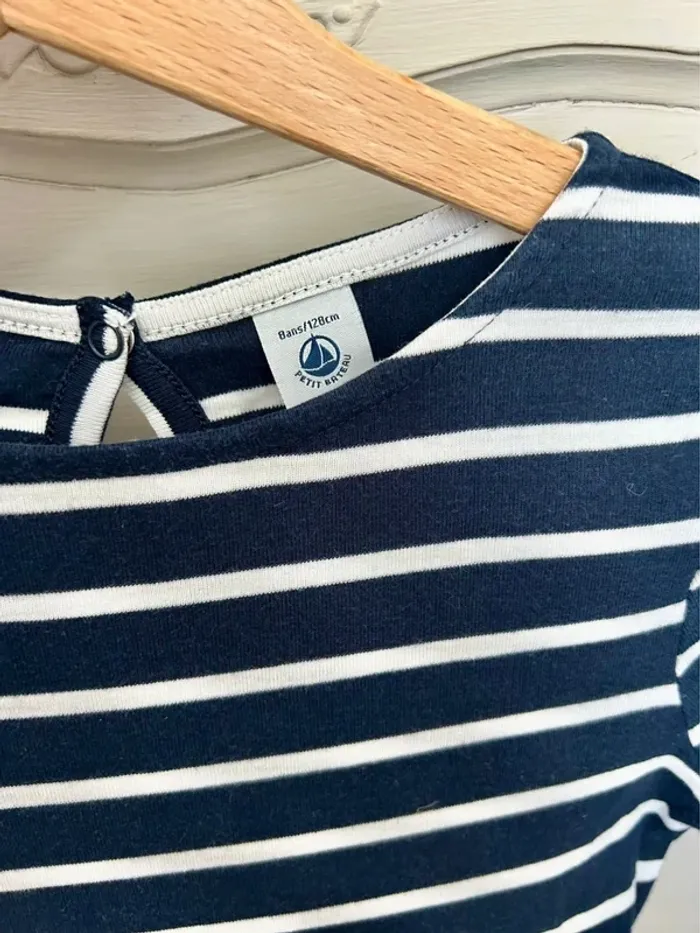 Superbe robe petit bateau haut rayé marinière bas à tulle étoile taille 8 ans - photo numéro 9