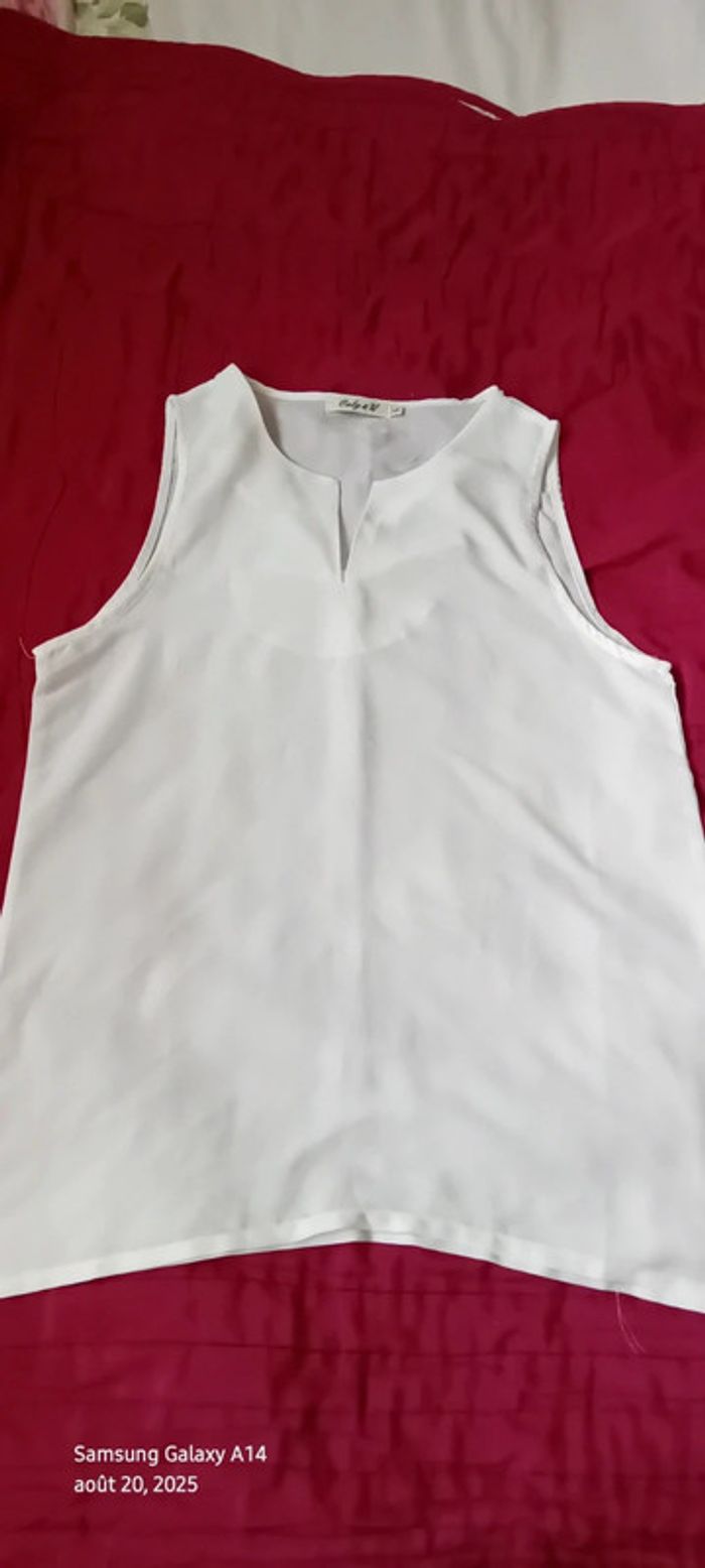 Blouse longue sans manches col V en voile femme S only & u - photo numéro 11