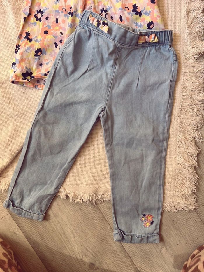 Ensemble blouse à fleur et jean souple sergent major 86 - photo numéro 3