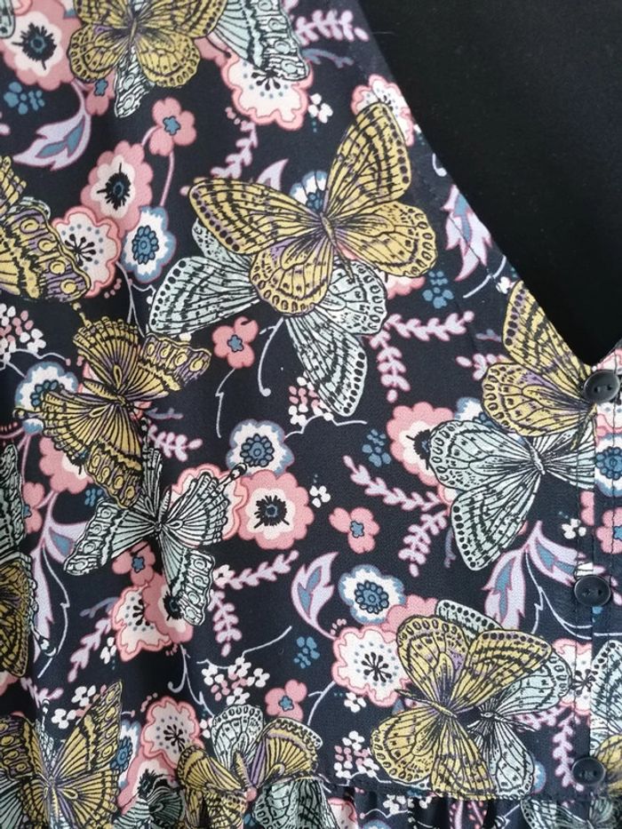 Robe évasée papillon taille 42 cachecache comme neuve - photo numéro 2