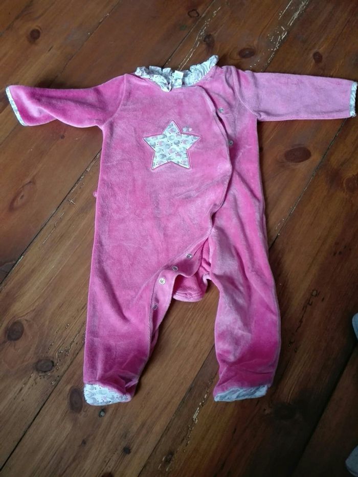 Pyjama velours rose étoile