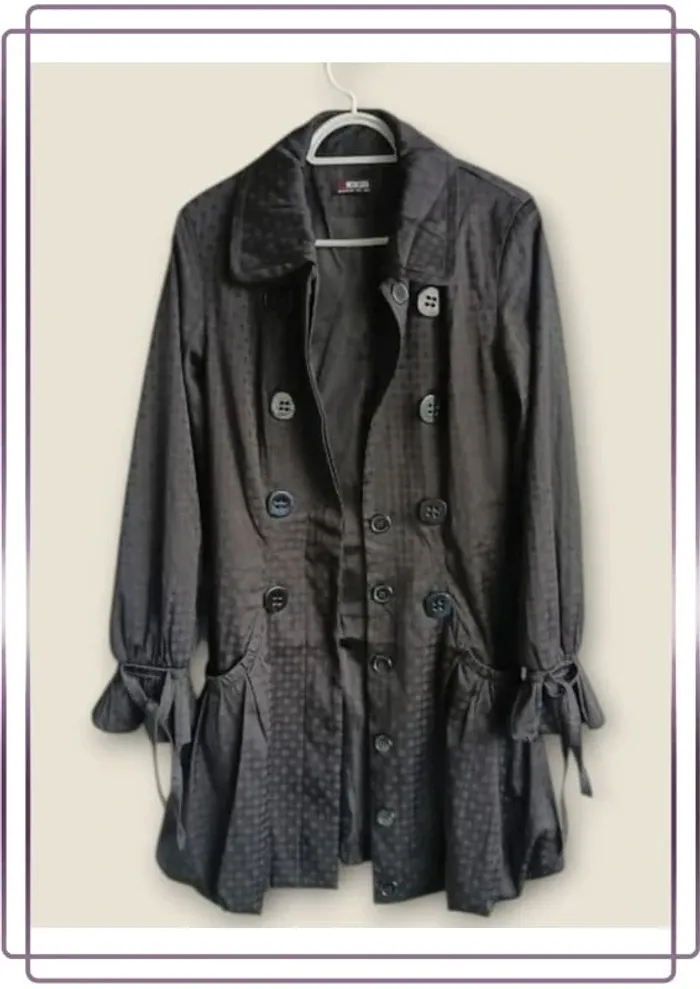 Manteau mi-long Morgan , coupe droite bas évasé,manches évasées - photo numéro 11