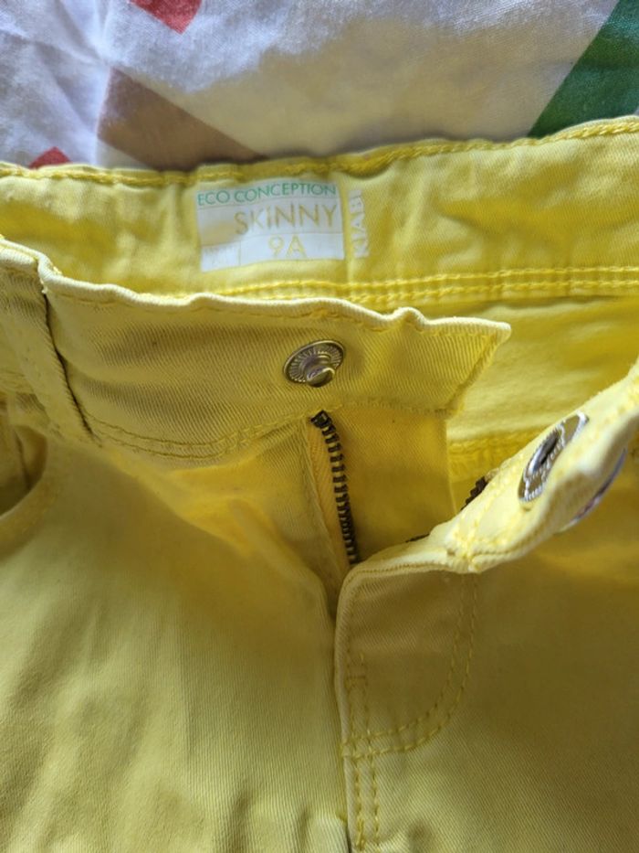 Pantalon 3/4 jaune 9 ans Skinny - photo numéro 4