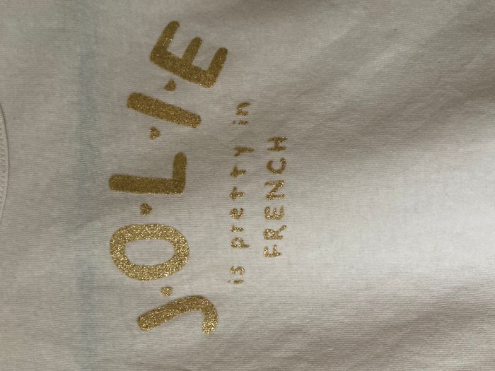 Tee-shirt JOLIE pailleté doré fille 18 mois - photo numéro 2