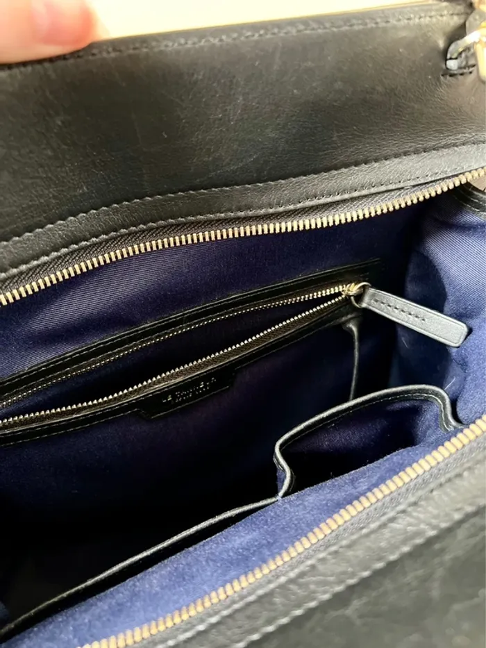 Sac à main noir, en cuir, avec porte carte, Le Tanneur - photo numéro 10