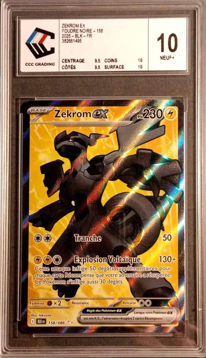Carte Pokémon Zekrom ex (BLK 158) Foudre Noire - FullArt - Français - CCC10