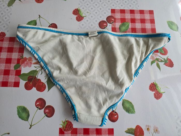 MAILLOT BAIN FILLE 👧 RAYÉ BLEU TURQUOISE/BLANC TAILLE 36 MARQUE TEX - photo numéro 4