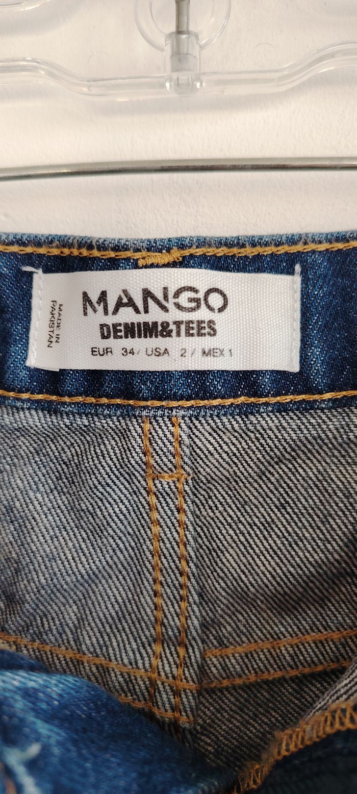 Short en jean Mango Denim&Tees taille 34 – coupe courte – bords effilochés - photo numéro 2