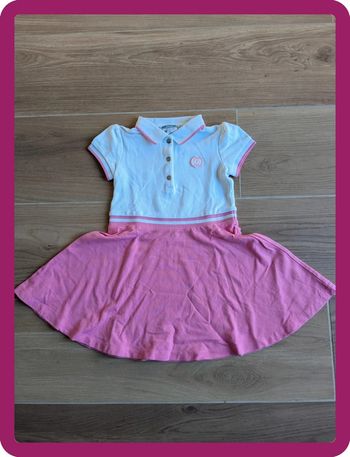 Robe printemps été Jacadi 3 ans rose et blanche style tennis 🎾