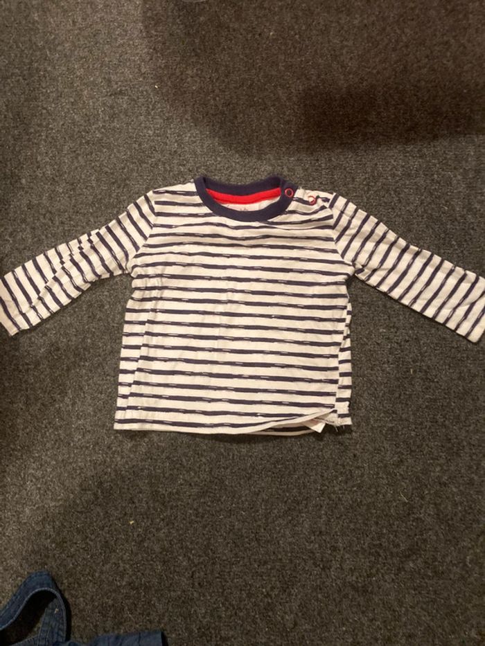 Salopette en jean Mickey Mouse Disney Baby + t-shirt rayé 3-6 mois - photo numéro 8