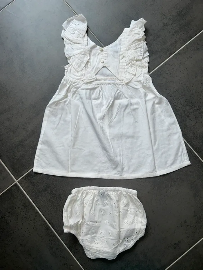 Ensemble 2 pièces robe et culotte broderie anglaise bébé fille Kiabi - photo numéro 5