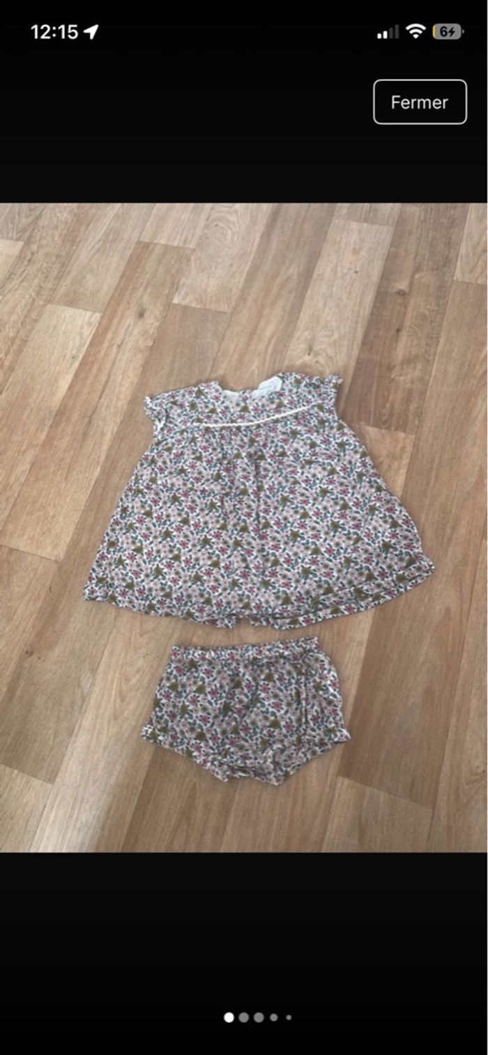 Ensemble fleuri 3/6 mois Bout’Chou - photo numéro 4